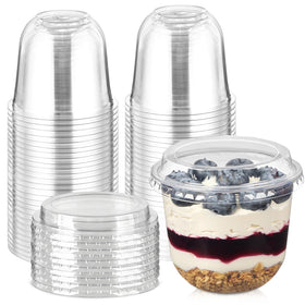 Jycnolm 50 sets dessert cups with lids for organized party servings.