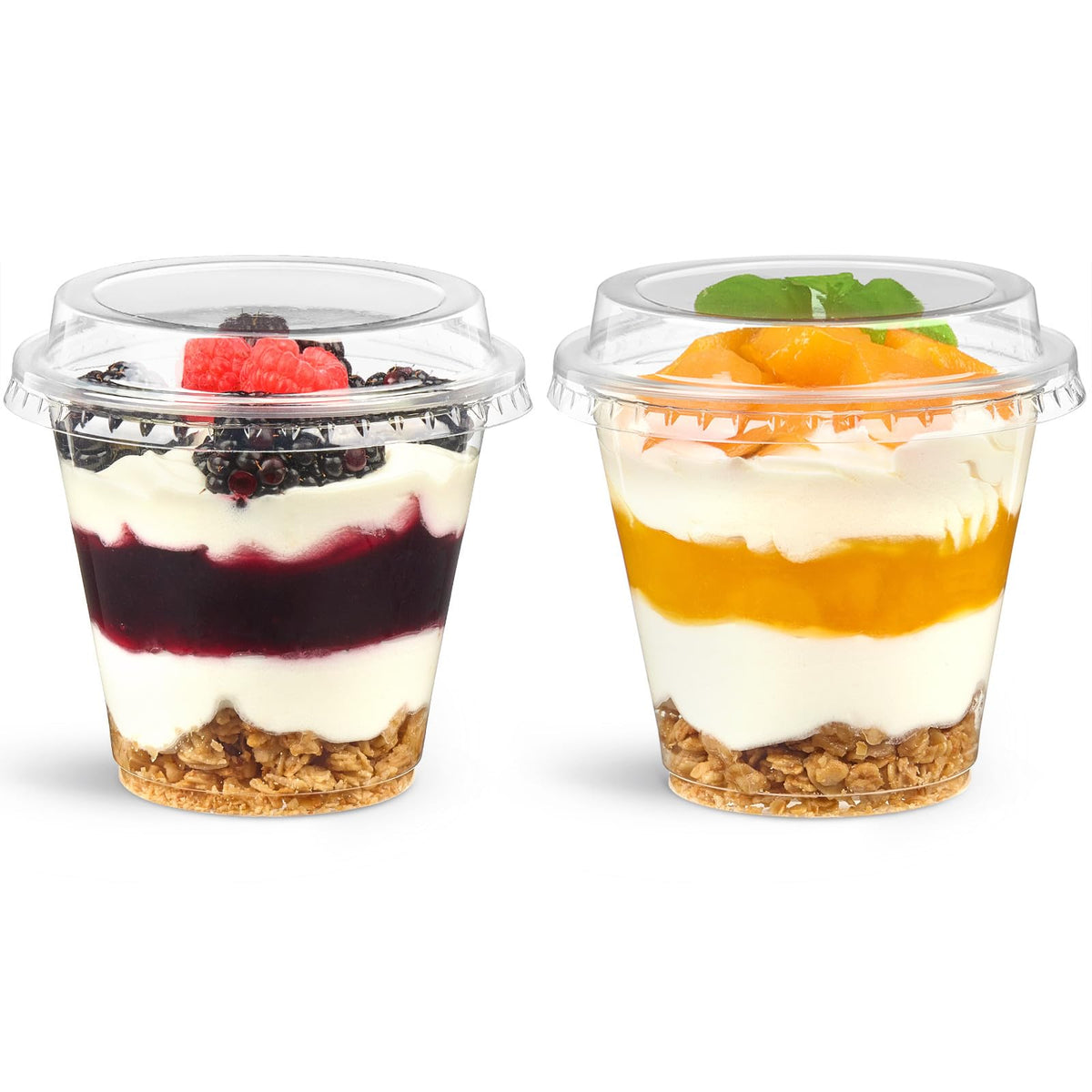 Jycnolm 9 oz dessert cup with lid for parfaits and portable desserts
