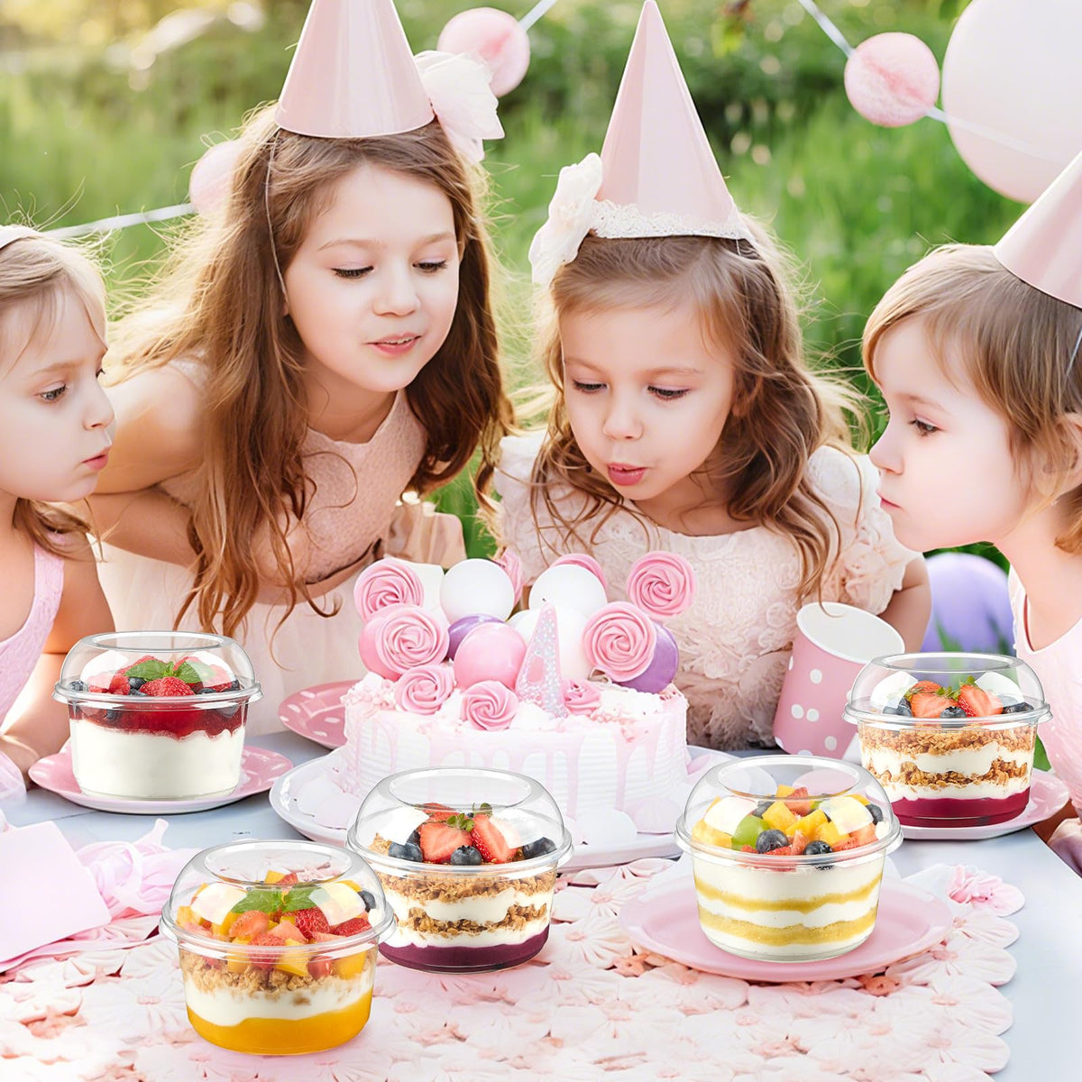 Jycnolm clear dessert cups ideal for catering buffets and events