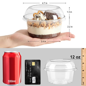 Jycnolm clear dome lids 12oz provide dust-free display while keeping desserts fresh