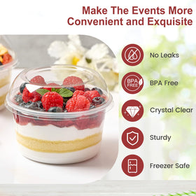 Jycnolm food-grade PP dessert cups for safe storage of yogurt, mousse, and fruit
