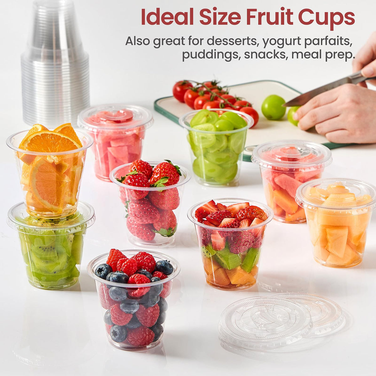 Jycnolm freezer-safe cups preserve desserts in cold storage.