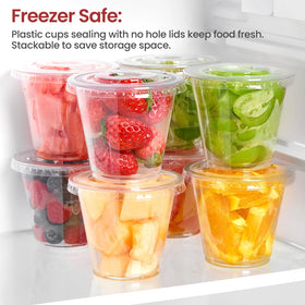 Jycnolm parfait in clear cup with lid showing layered dessert.