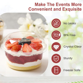 Jycnolm food-grade PP dessert cups showcase parfaits with a crisp, attractive look