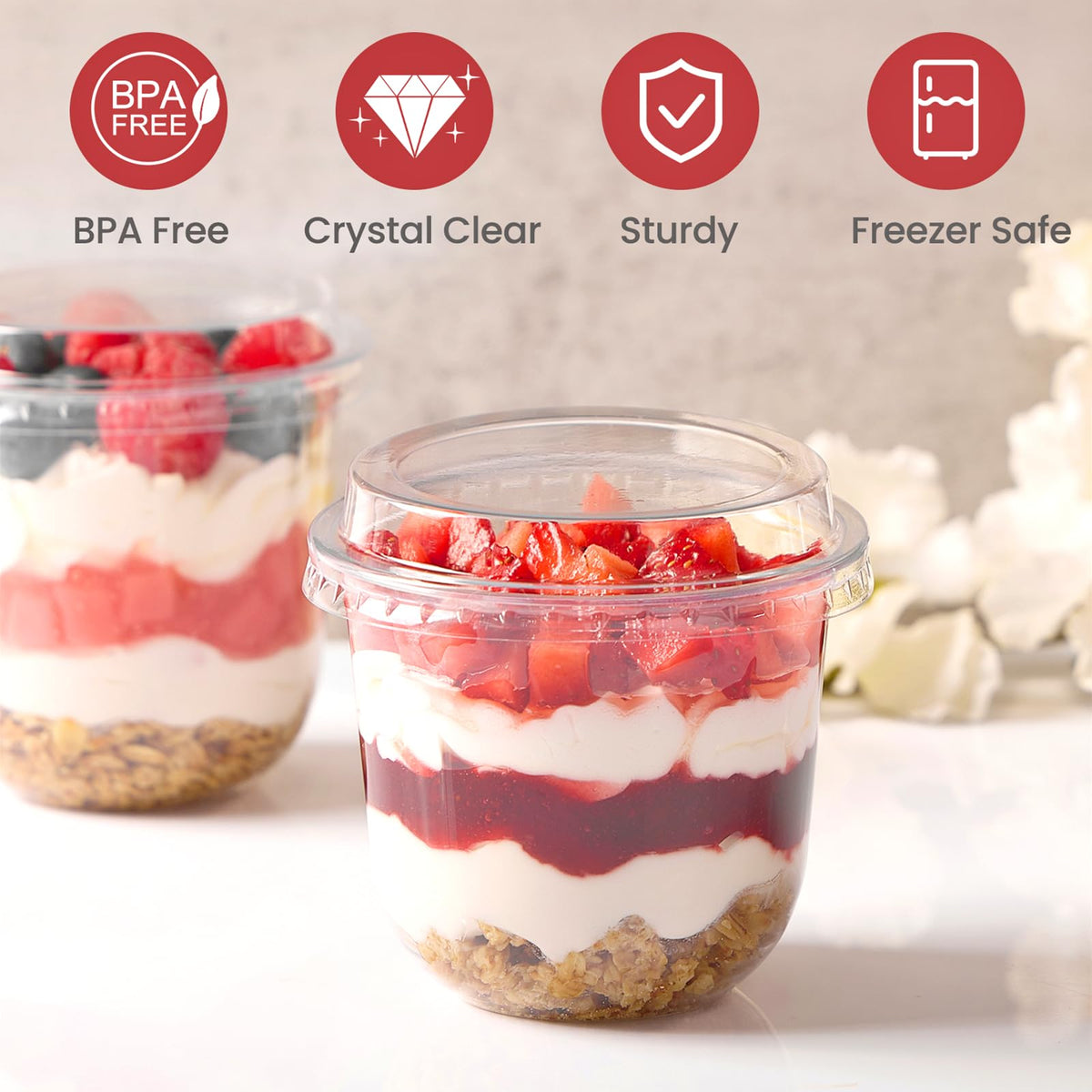 Jycnolm stackable cups offer easy storage and quick party prep.