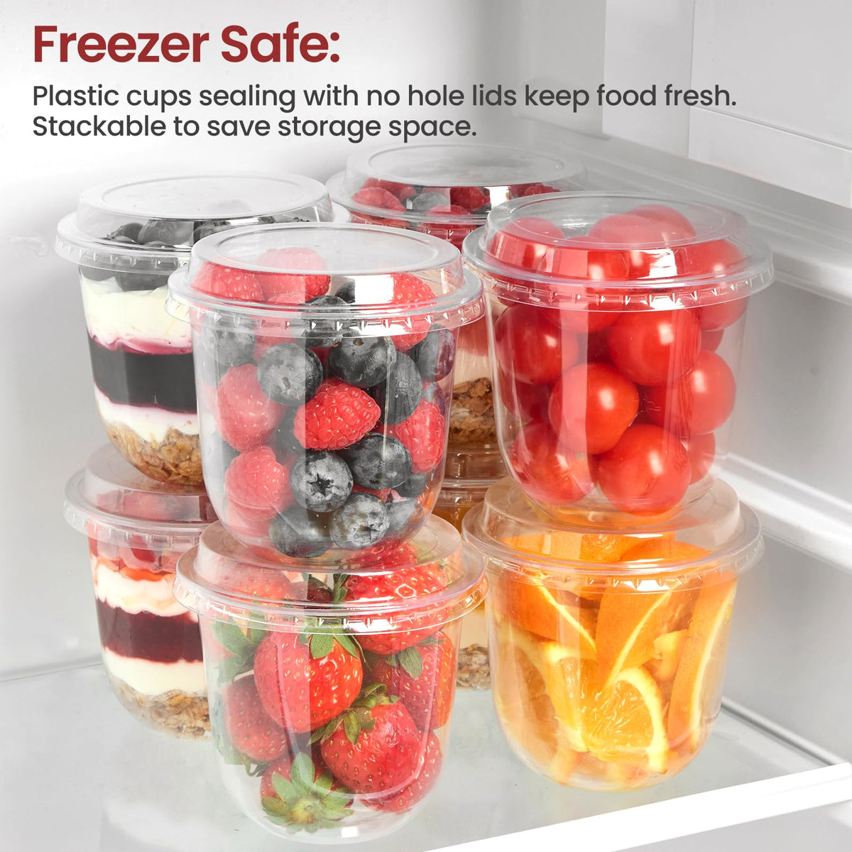 Jycnolm yogurt cups with lids for neat, portable snacks.