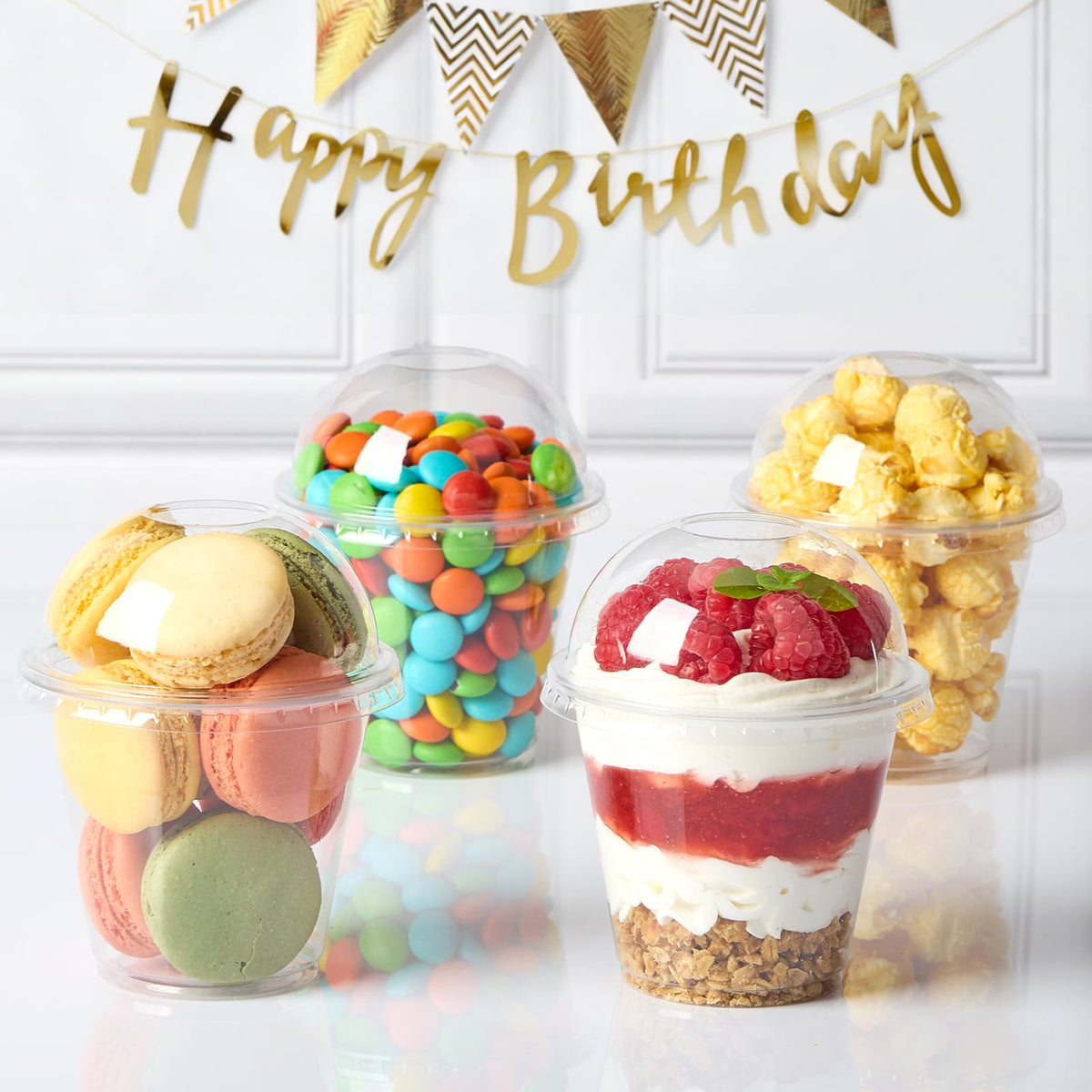 Jycnolm 9oz parfait cups highlight layered yogurts and toppings