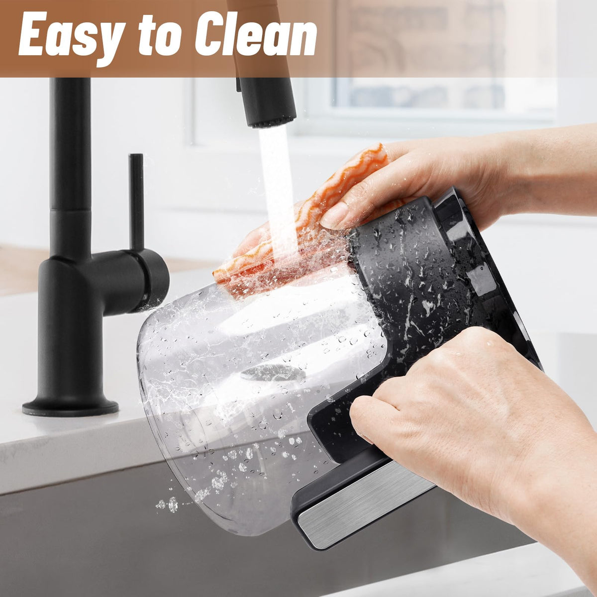JYNTU dishwasher-safe carafe saves time and effort.