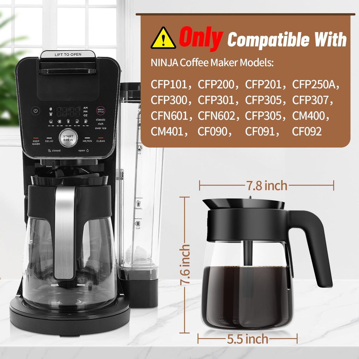 JYNTU ergonomic pouring handle improves control when serving hot coffee.