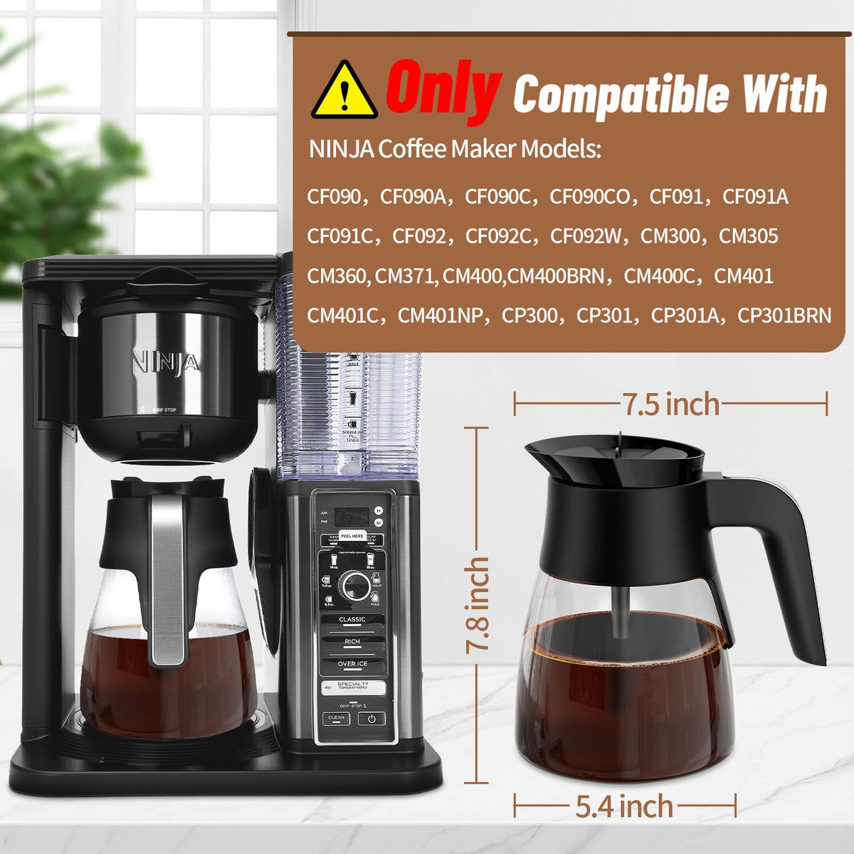 JYNTU Ninja carafe with ergonomic handle enabling comfortable, controlled pouring