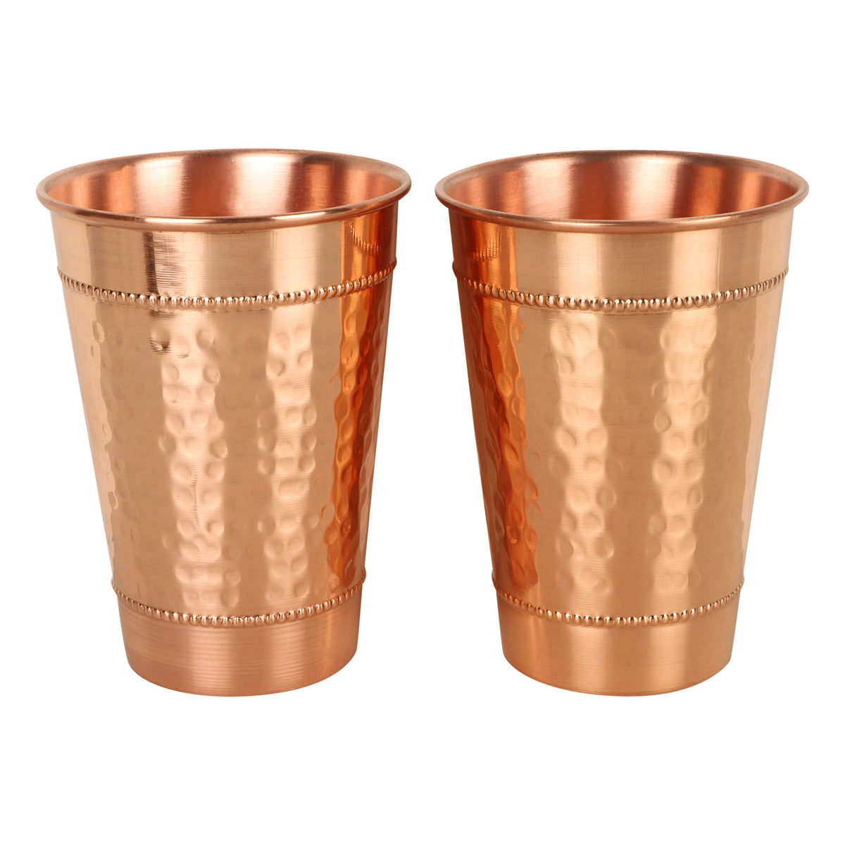 JYPR hammered copper water glasses set of 2 for ice-cold water and juices