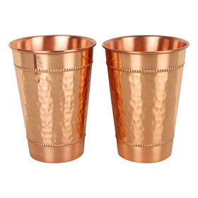 JYPR hammered copper water glasses set of 2 for ice-cold water and juices
