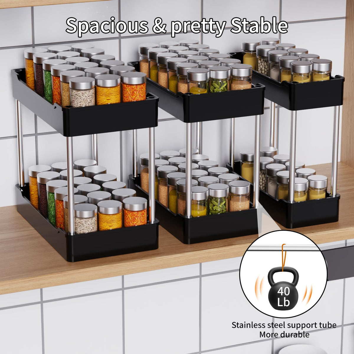 JYSMYWS 3-pack storage boosts organization in compact spaces.
