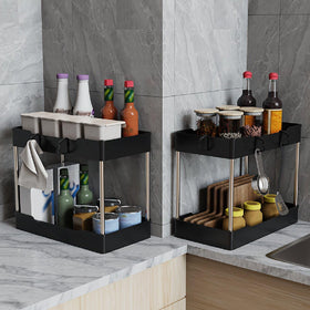 JYSMYWS durable under-sink rack resists moisture for long-lasting use.