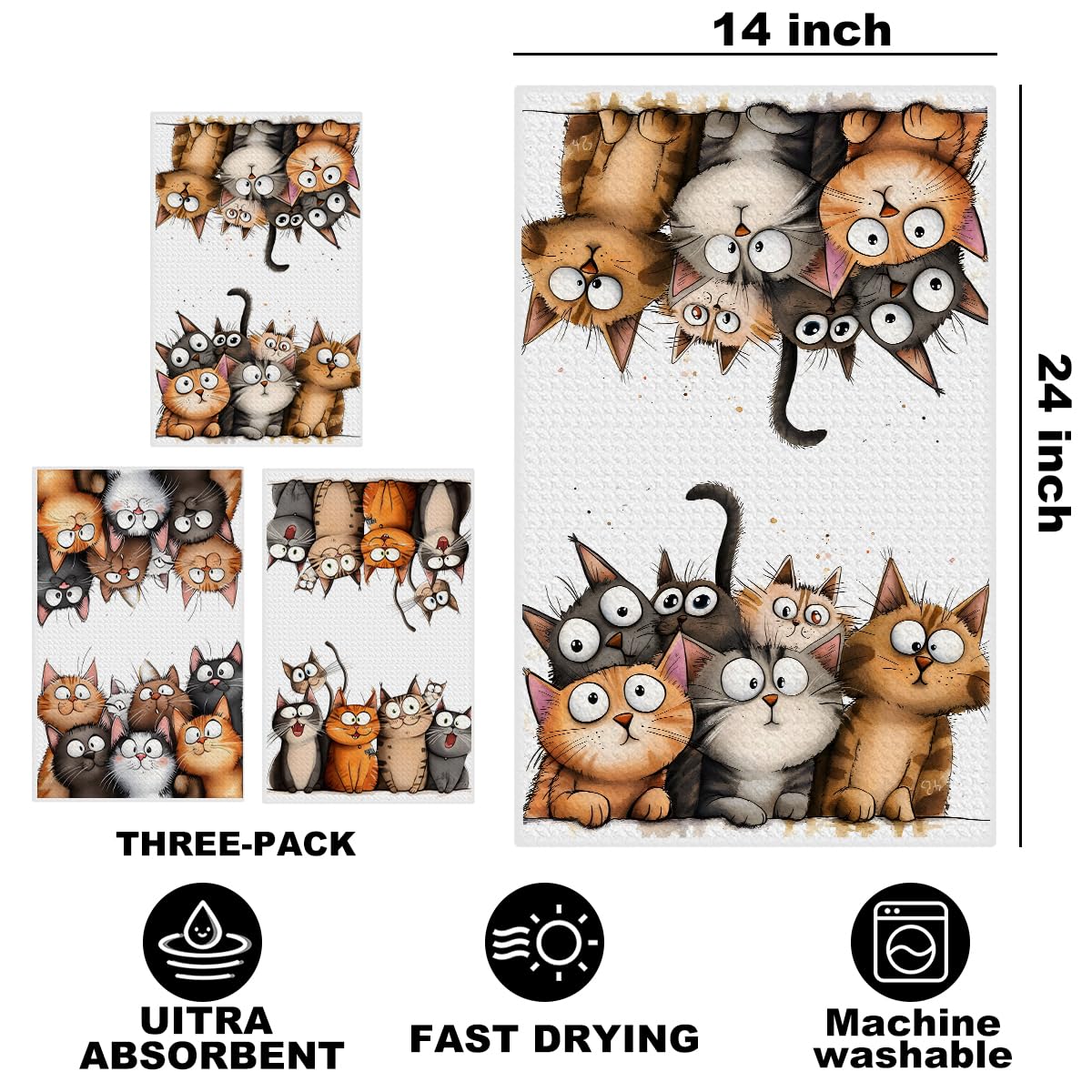 Jztco microfiber cat dish cloth ideal for drying cups