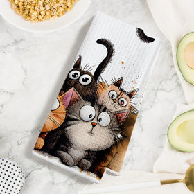 Jztco waffle weave cat towel for kitchen and dining