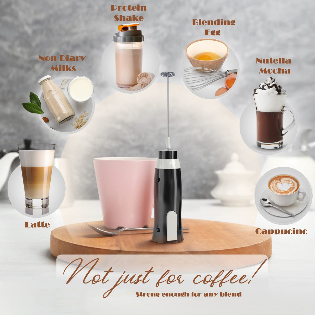 K-Brands easy-clean frother rinses clean after use