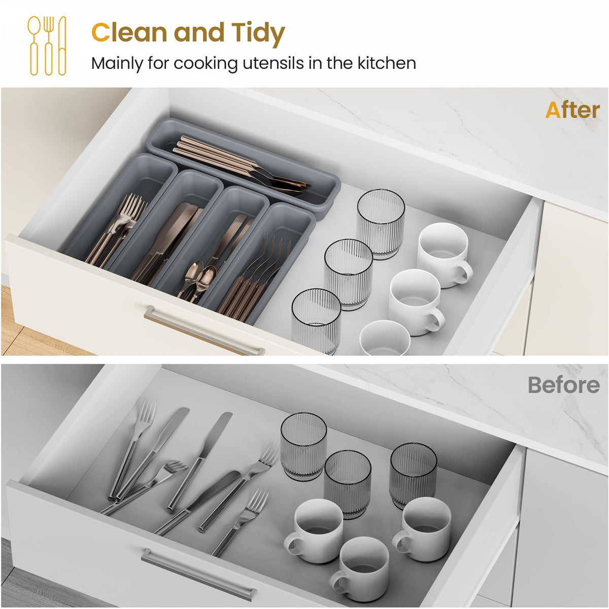 K KORKUAN five-pack enables customizable drawer layouts