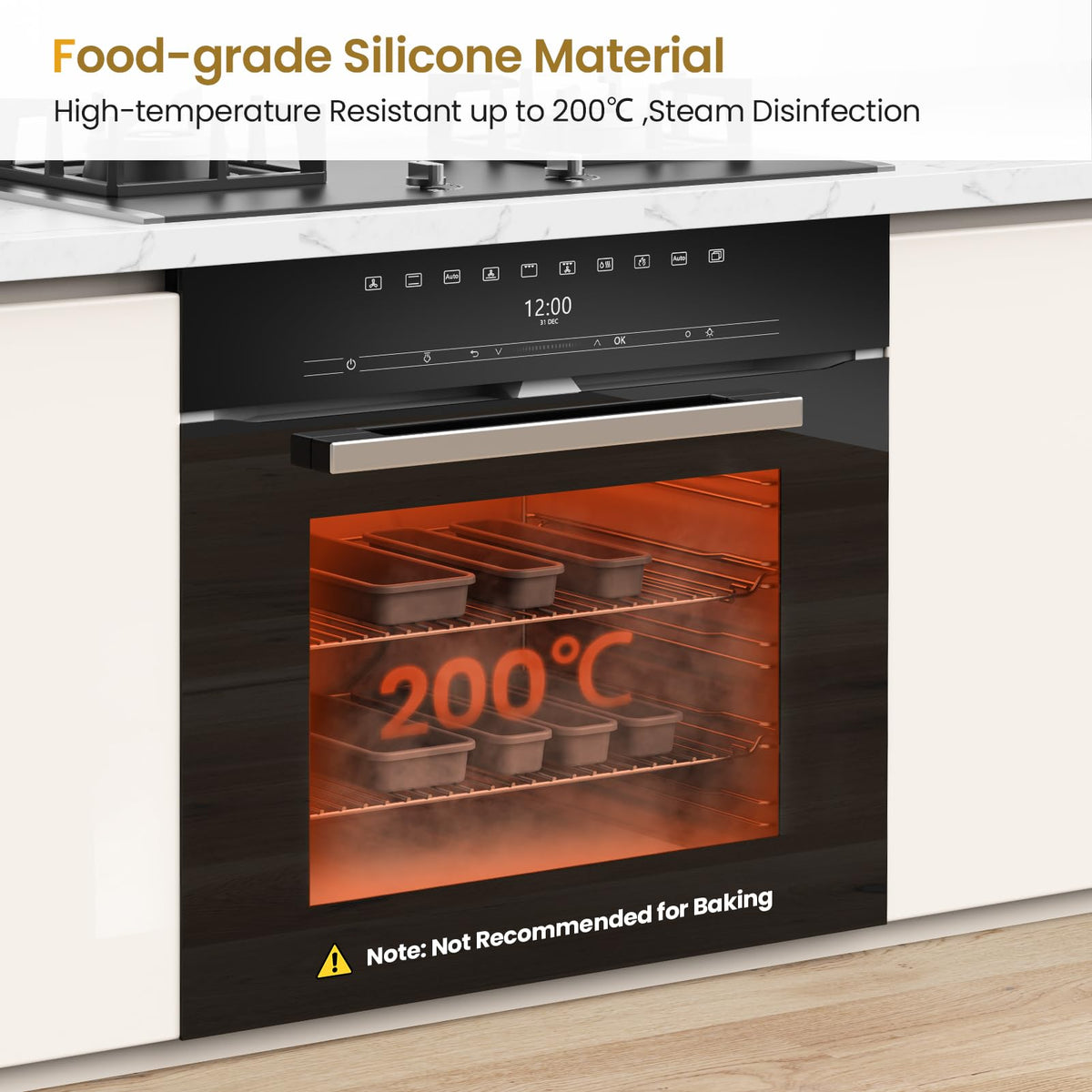 K KORKUAN heat-resistant silicone withstands up to 200°C for safe use