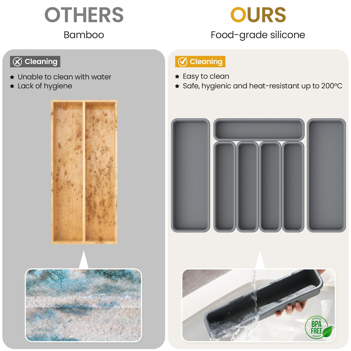 K KORKUAN small compartments ideal for spoons and forks storage
