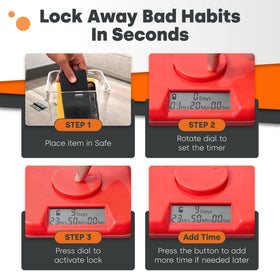 Kitchen Safe K-Safe timed lock enables a visible timer action for better planning.