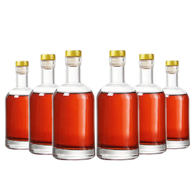Kaachli clear glass bottle with cork stopper for wine storage and freshness