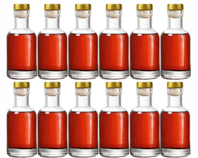 Kaachli clear glass bottle 3oz with cork ideal for wine and oil samples.