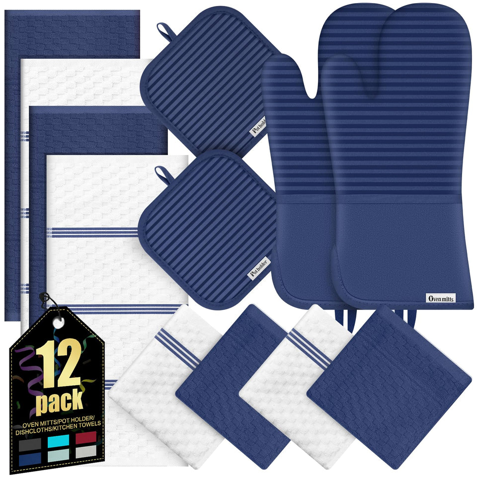 KacNacPro oven mitts with heat resistant design for safe handling of hot pans.
