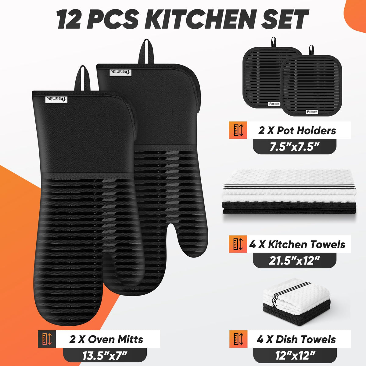 KacNacPro pot holders set provides a secure grip on sizzling pots and pans.