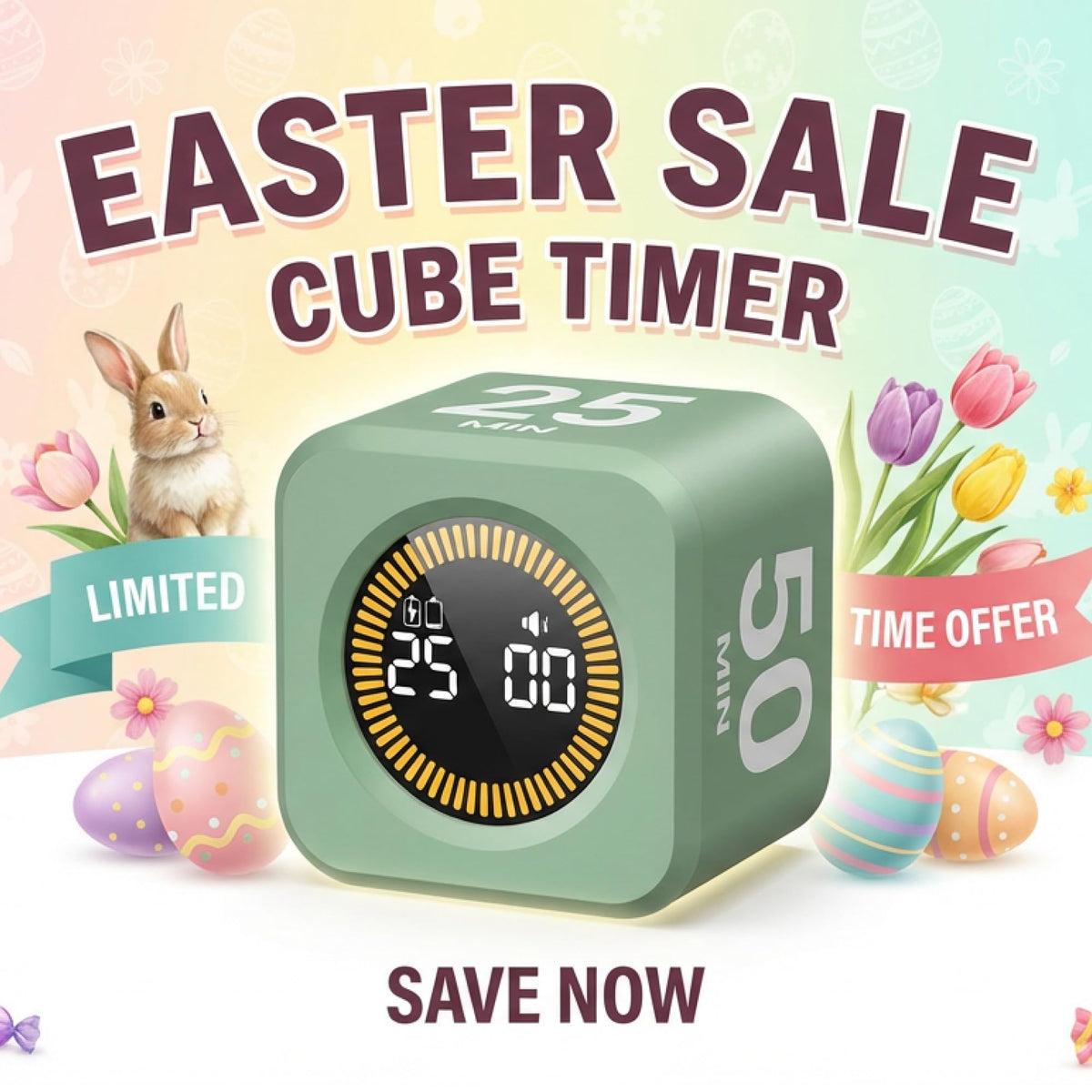 Kadams Pomodoro cube timer 25 minute side fosters focused longer sessions.