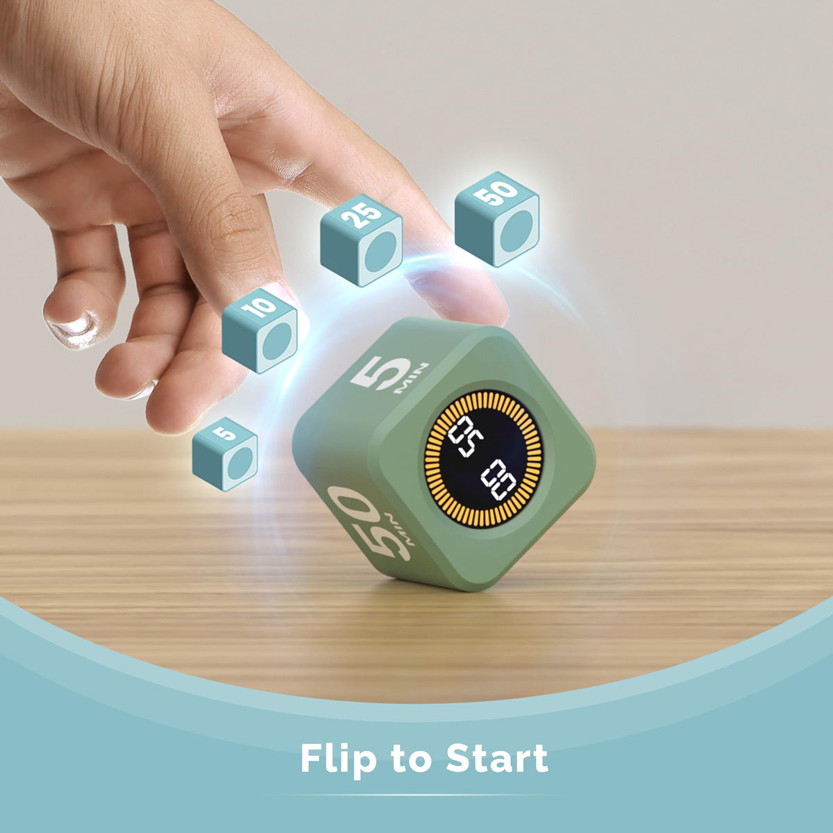Kadams Pomodoro timer 5 minute side supports quick sprints and study bursts.