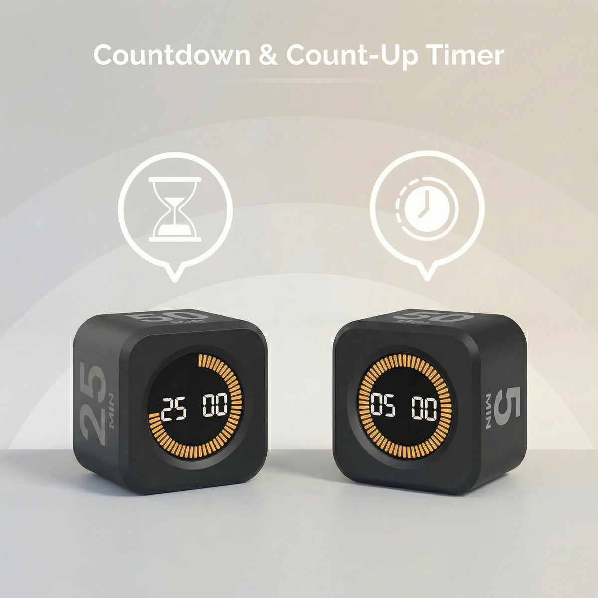 KADAMS Pomodoro Cube visual 25-minute preset ideal for tasks and breaks