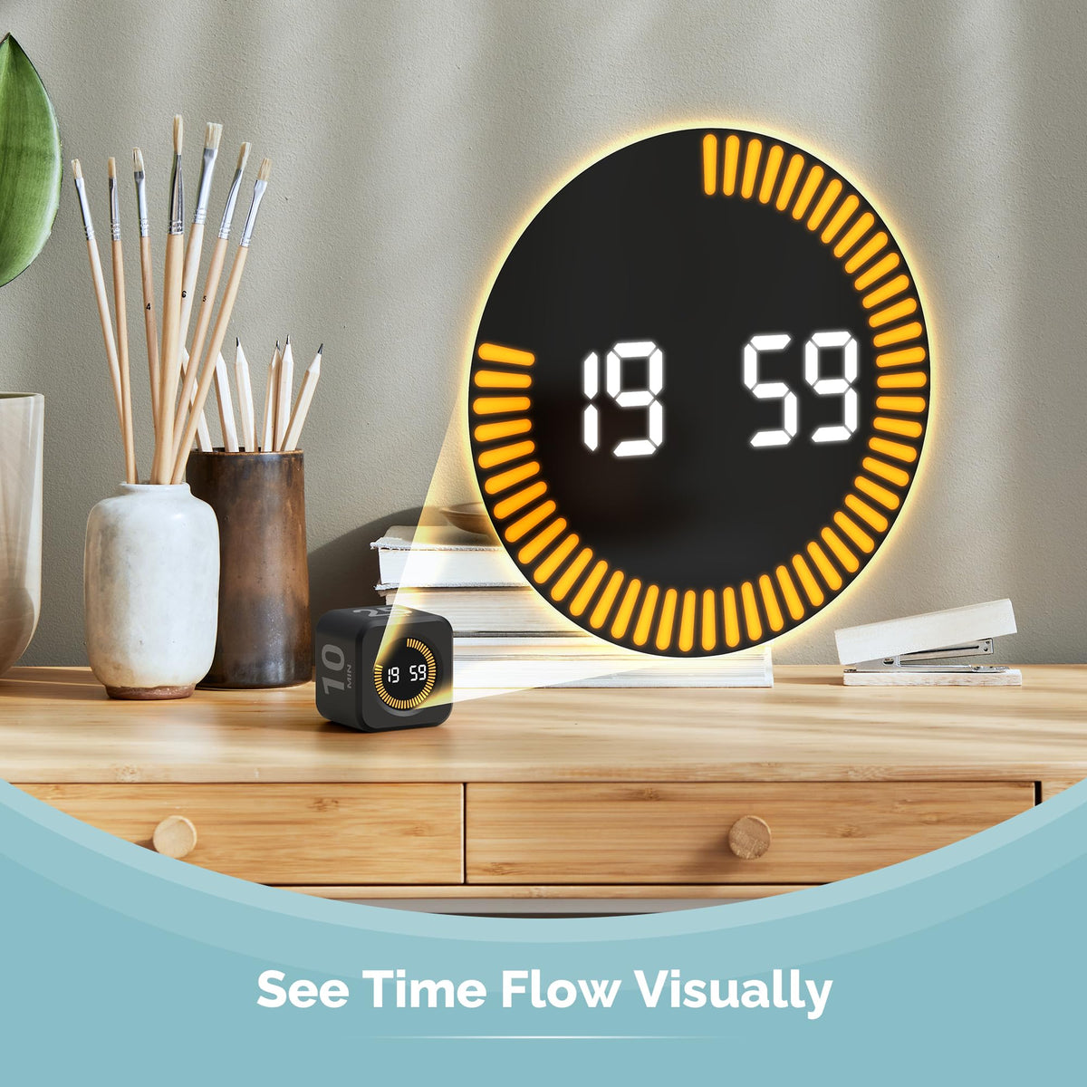 KADAMS Pomodoro Cube visual 50-minute preset long work interval