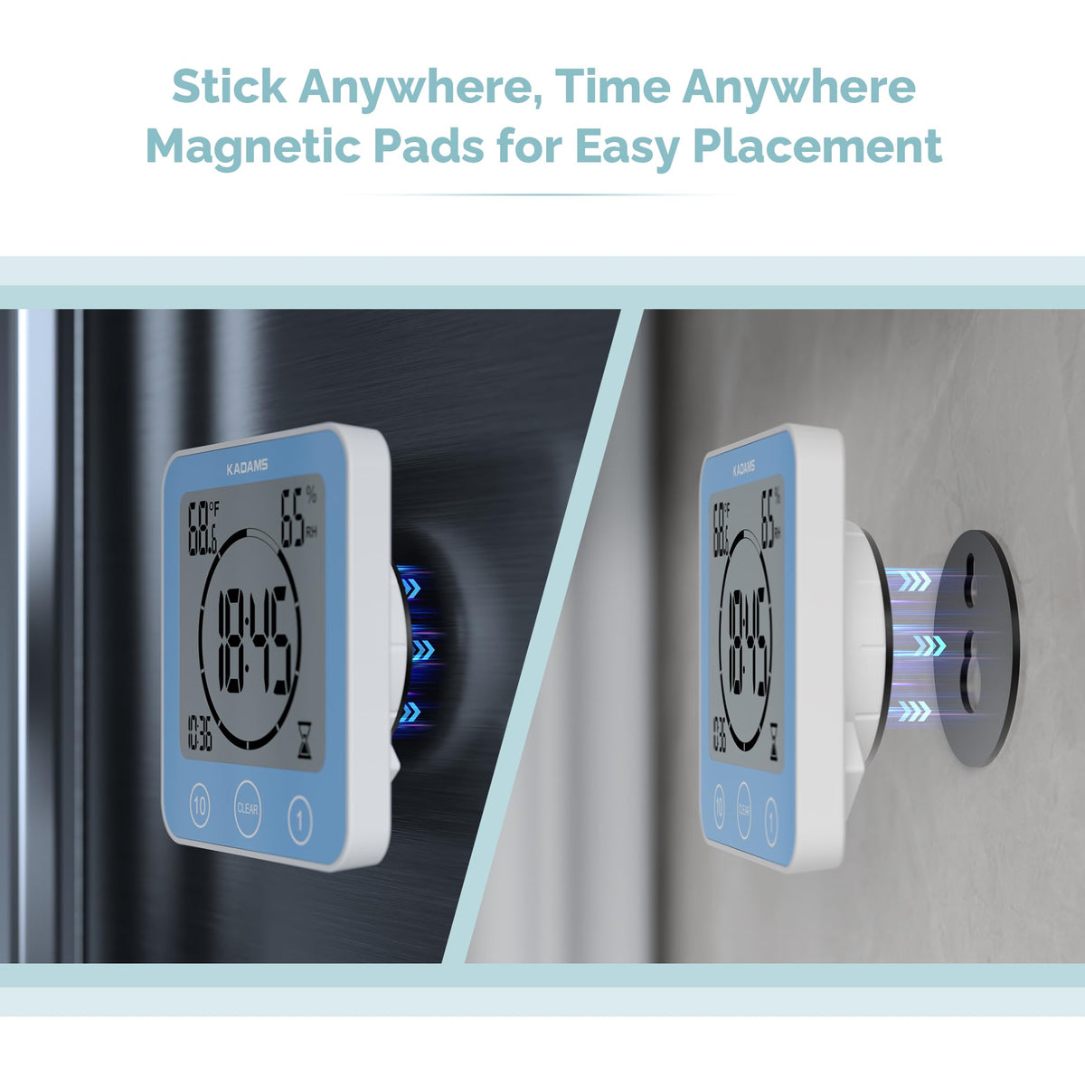 KADAMS suction cup mount offers flexible placement on mirrors and glass.