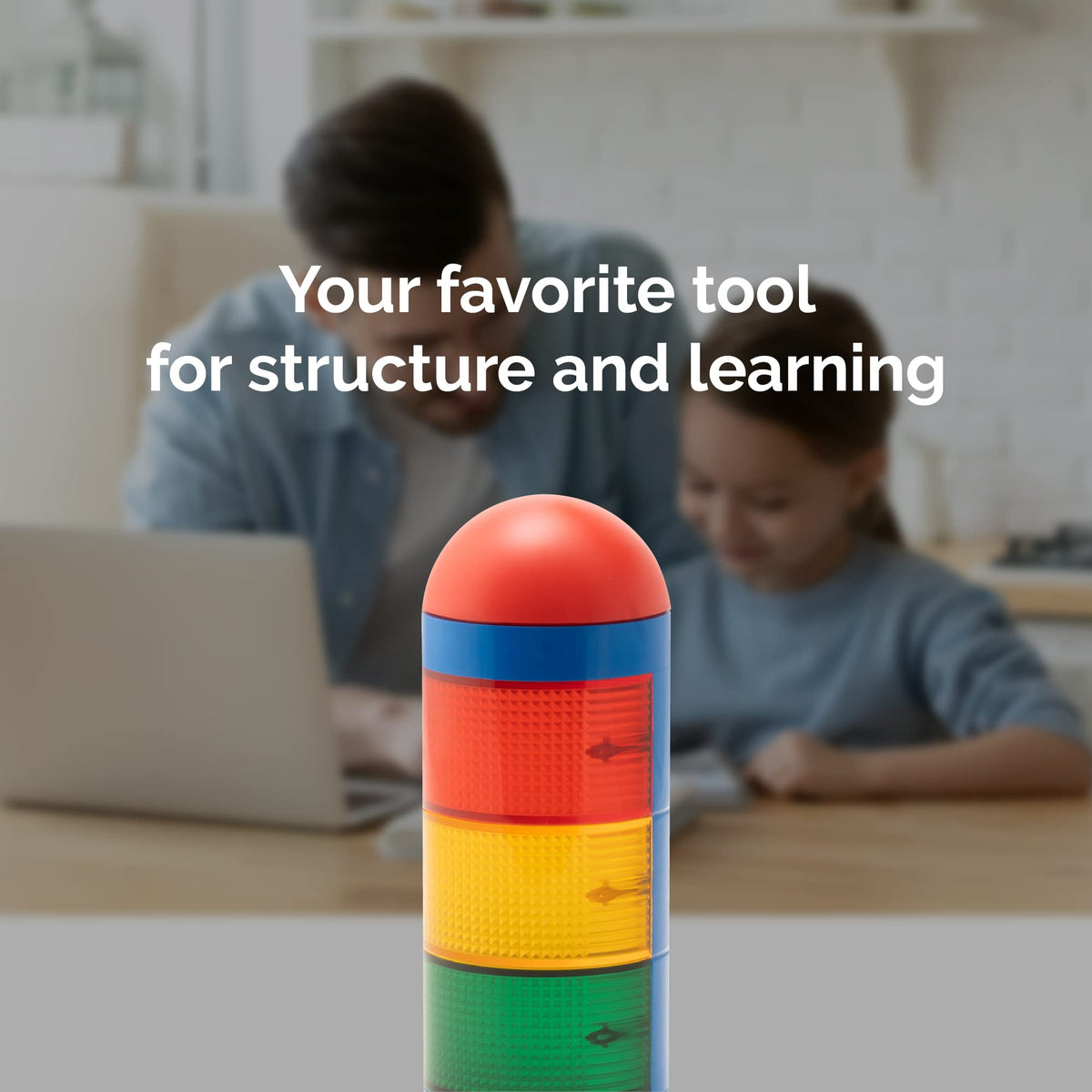 KADAMS visual timer combines visual cues with sound options for inclusivity.