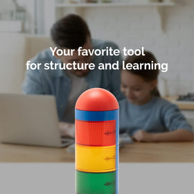 KADAMS visual timer combines visual cues with sound options for inclusivity.