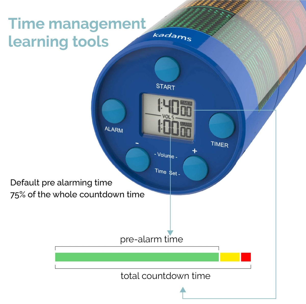 KADAMS visual timer six volume levels tailor alerts for every child.