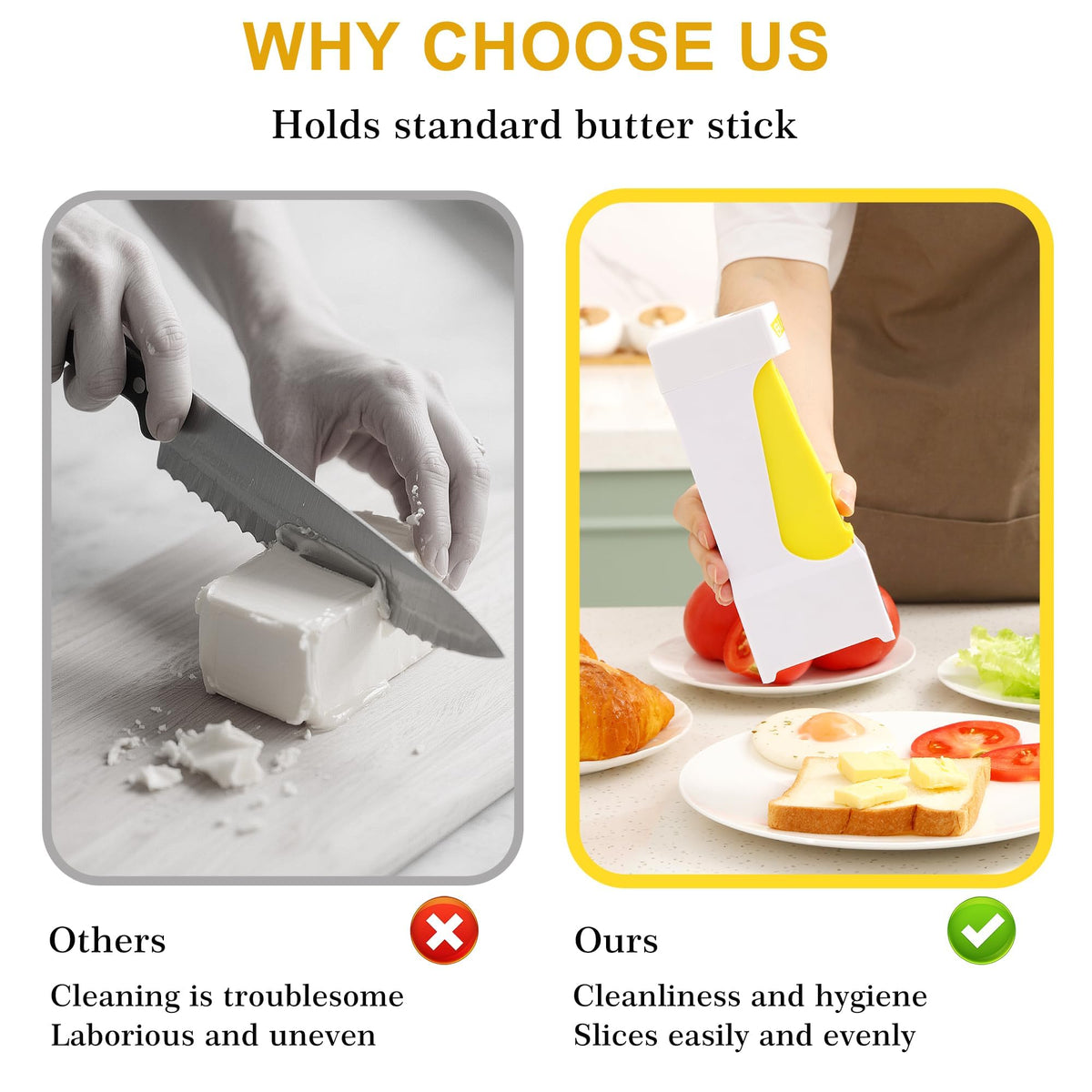 KAELUX butter slicer fridge storage container keeps butter organized and hygienic.