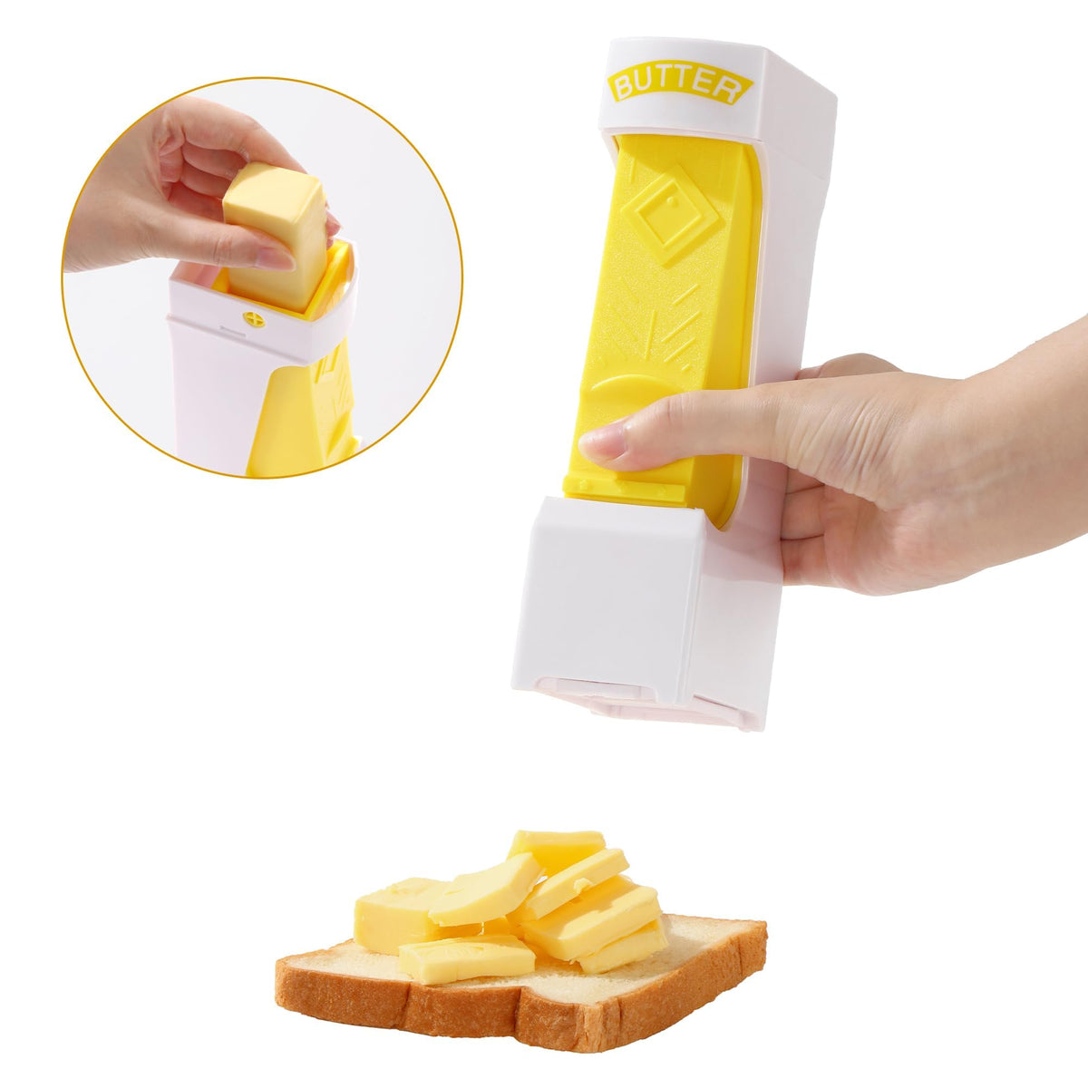 KAELUX vertical stand design saves fridge space and keeps butter within reach.