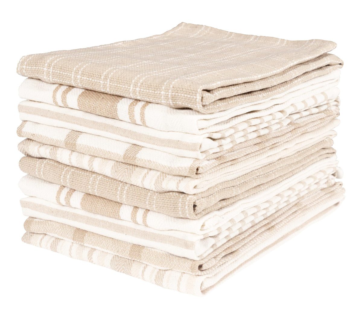 KAF Home beige flat kitchen towel folded on counter for quick drying.