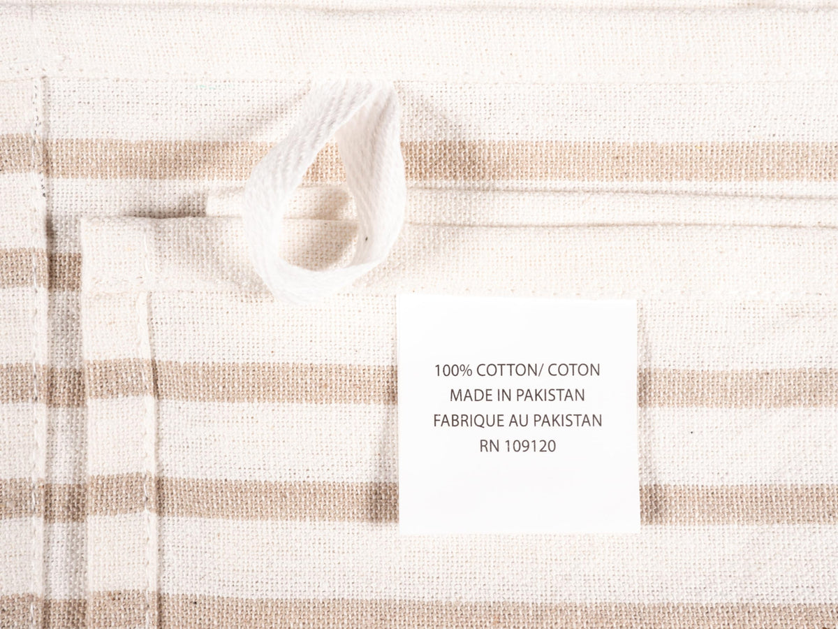 KAF Home beige flat kitchen towels with mixed patterns decor.