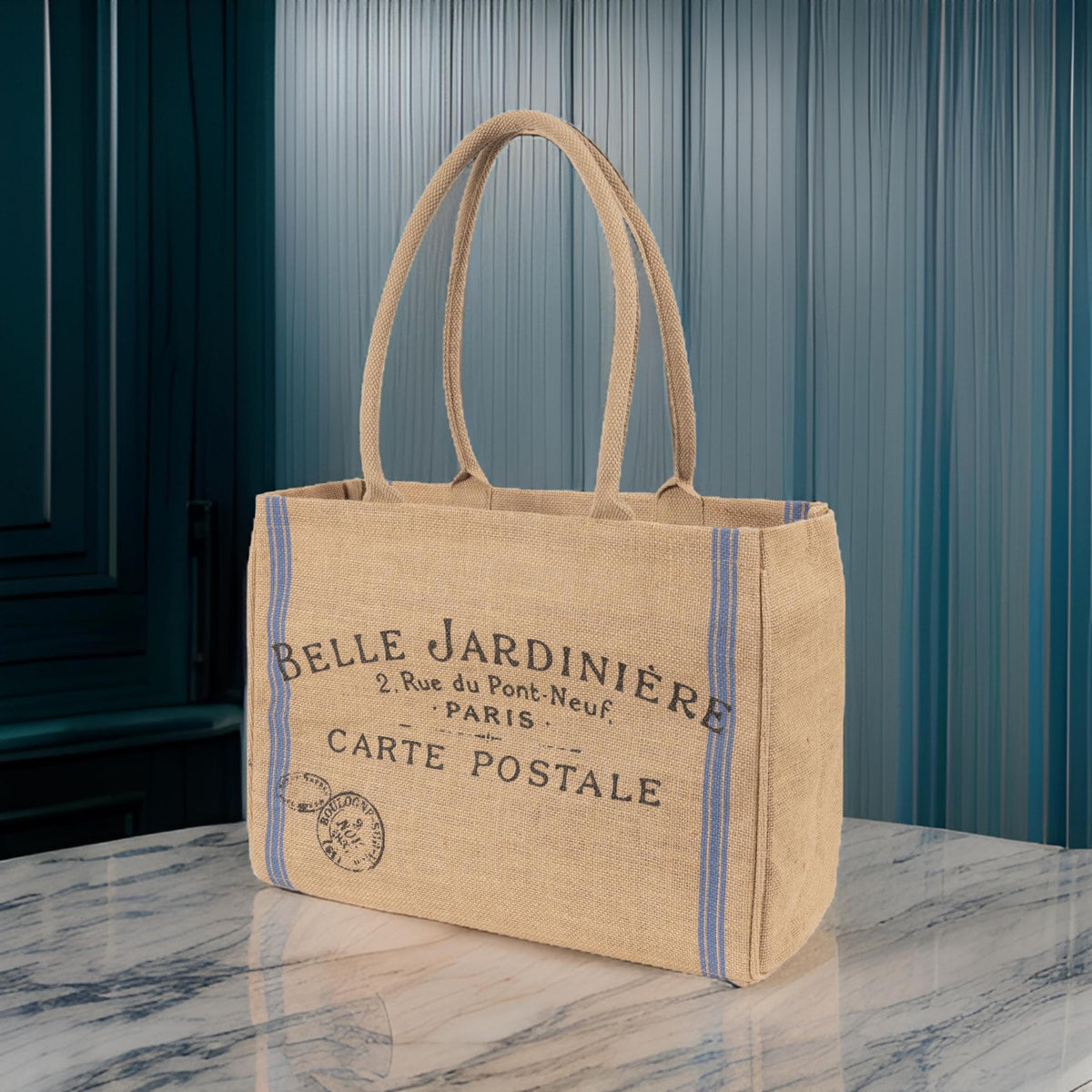 Sturdy handles on KAF Home Jute Market Tote for comfortable carry