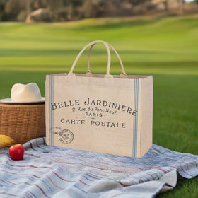 Interior of KAF Home Jute Market Tote with water-resistant coating