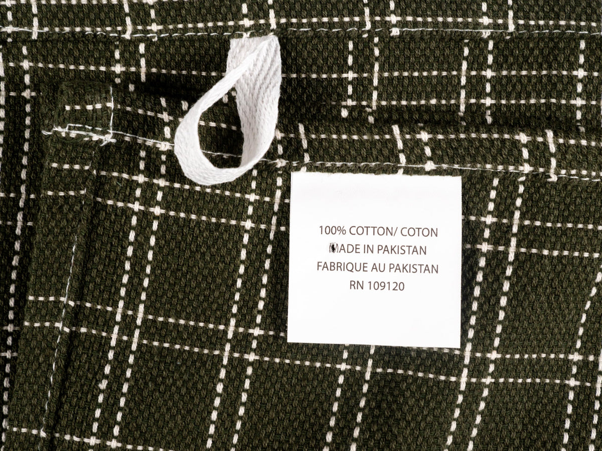 KAF Home olive flat towels ideal for dish cleaning and hands drying.