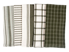KAF Home olive towels in drying action for quick cleanup.