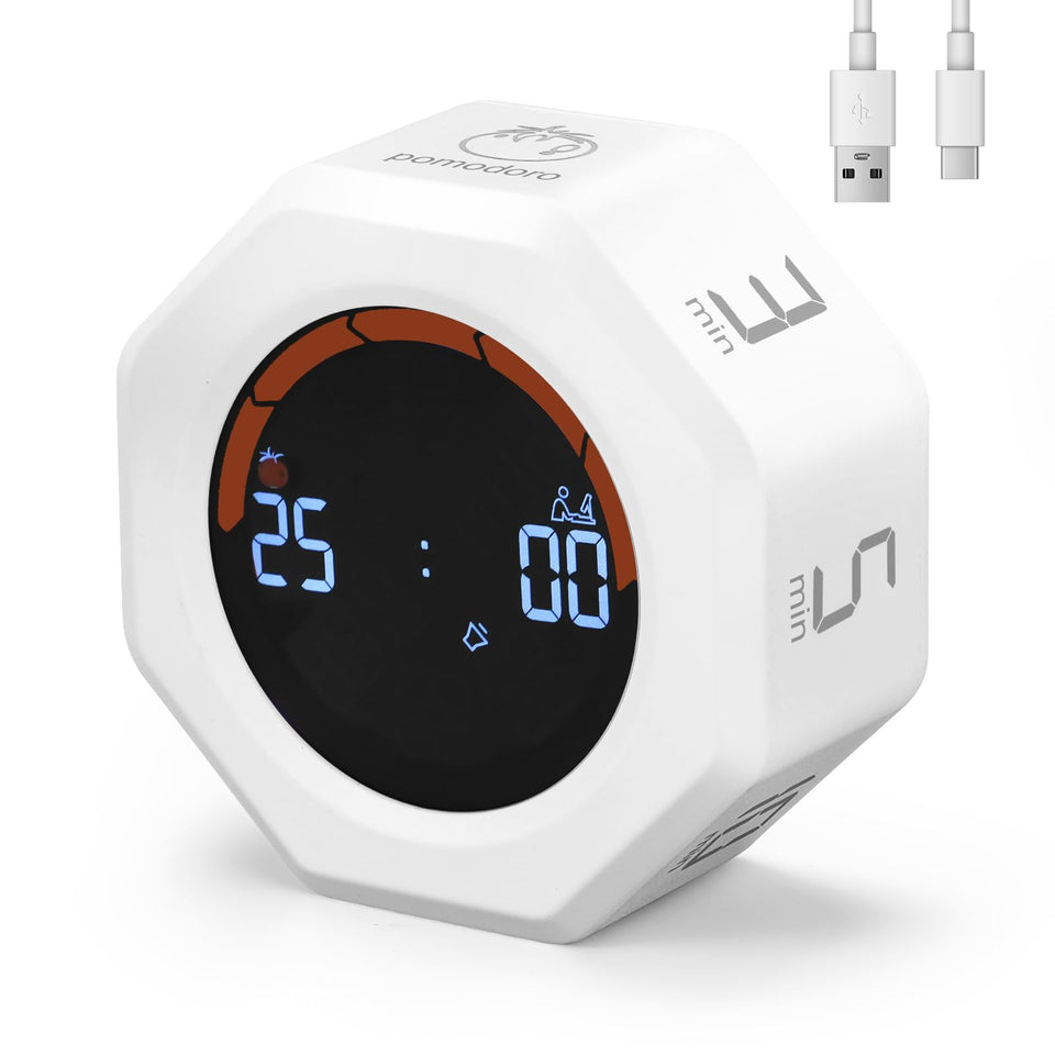 Kaflin Small Productivity Timer front view, compact desk timer for focused work