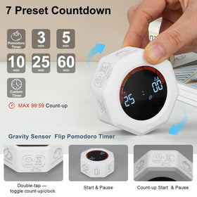 Kaflin Small Productivity Timer mode-switch demonstrates quick start and mode changes