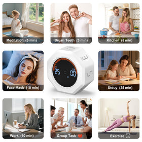 Kaflin Small Productivity Timer USB-C recharge port supports cordless desk use