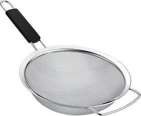 KAFOOR 8-inch fine mesh strainer top view for quick grain rinsing