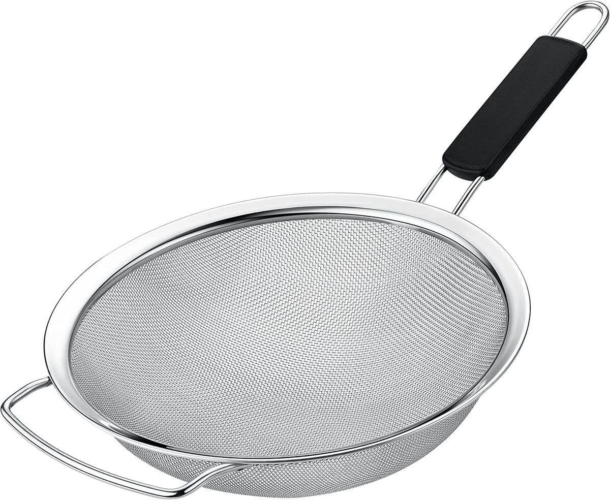 Kafoor 9-inch extra-fine mesh strainer for thorough rinsing of grains